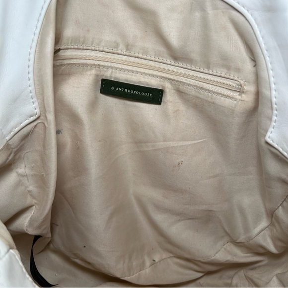 Anthropologie Alison White Woven Shoulder Bag Purse Tote - Picture 9 of 15